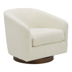 Oscy Swivel Chair Faux Shearling White