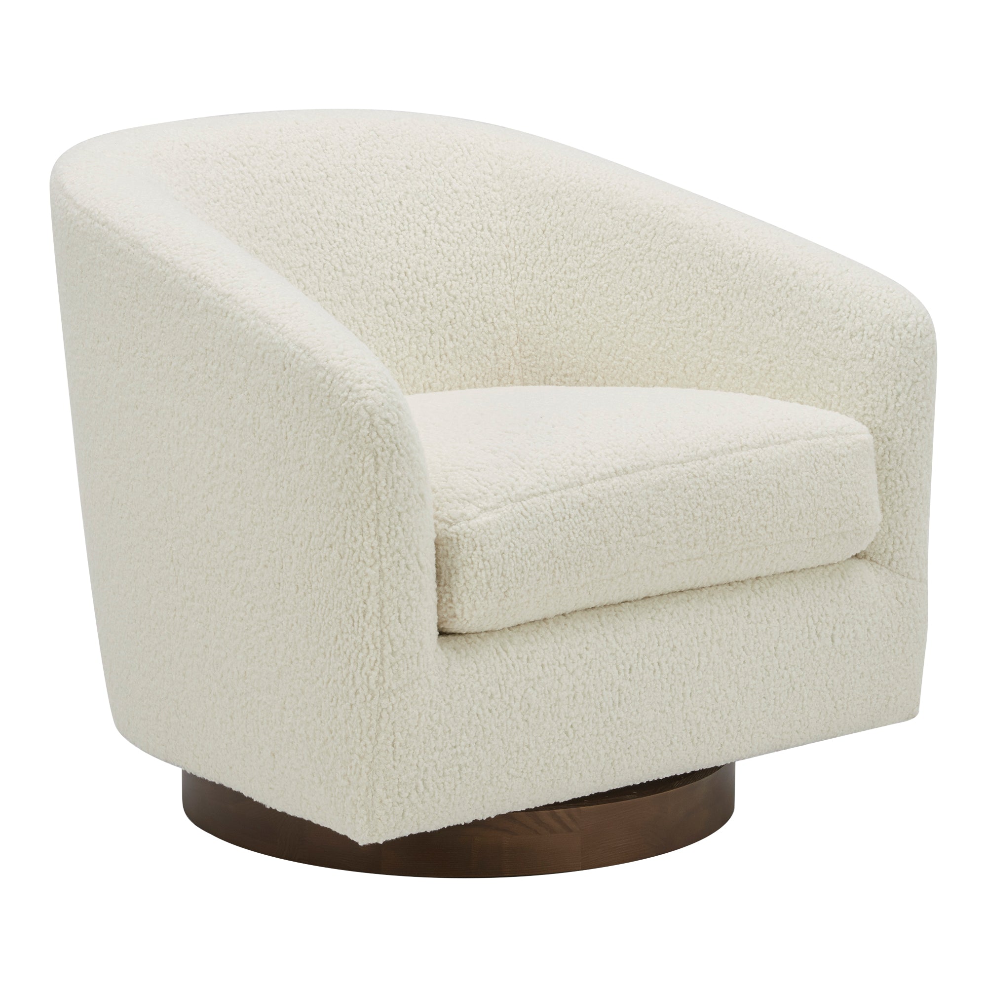 Oscy Swivel Chair Faux Shearling White