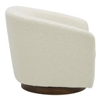 Oscy Swivel Chair Faux Shearling White