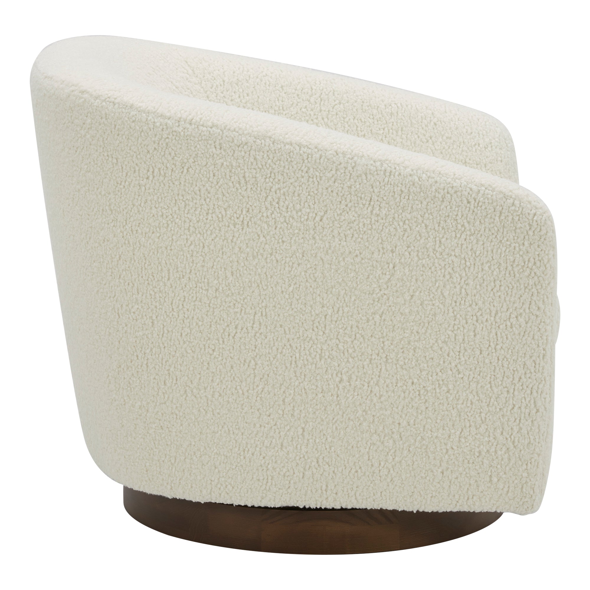 Oscy Swivel Chair Faux Shearling White