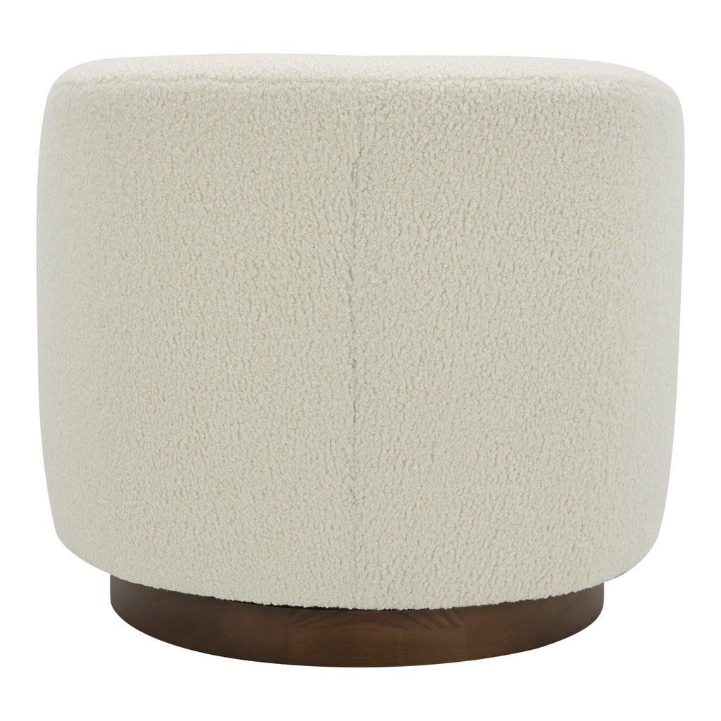 Oscy Swivel Chair Faux Shearling White