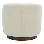 Oscy Swivel Chair Faux Shearling White
