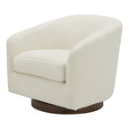 Oscy Swivel Chair Faux Shearling White