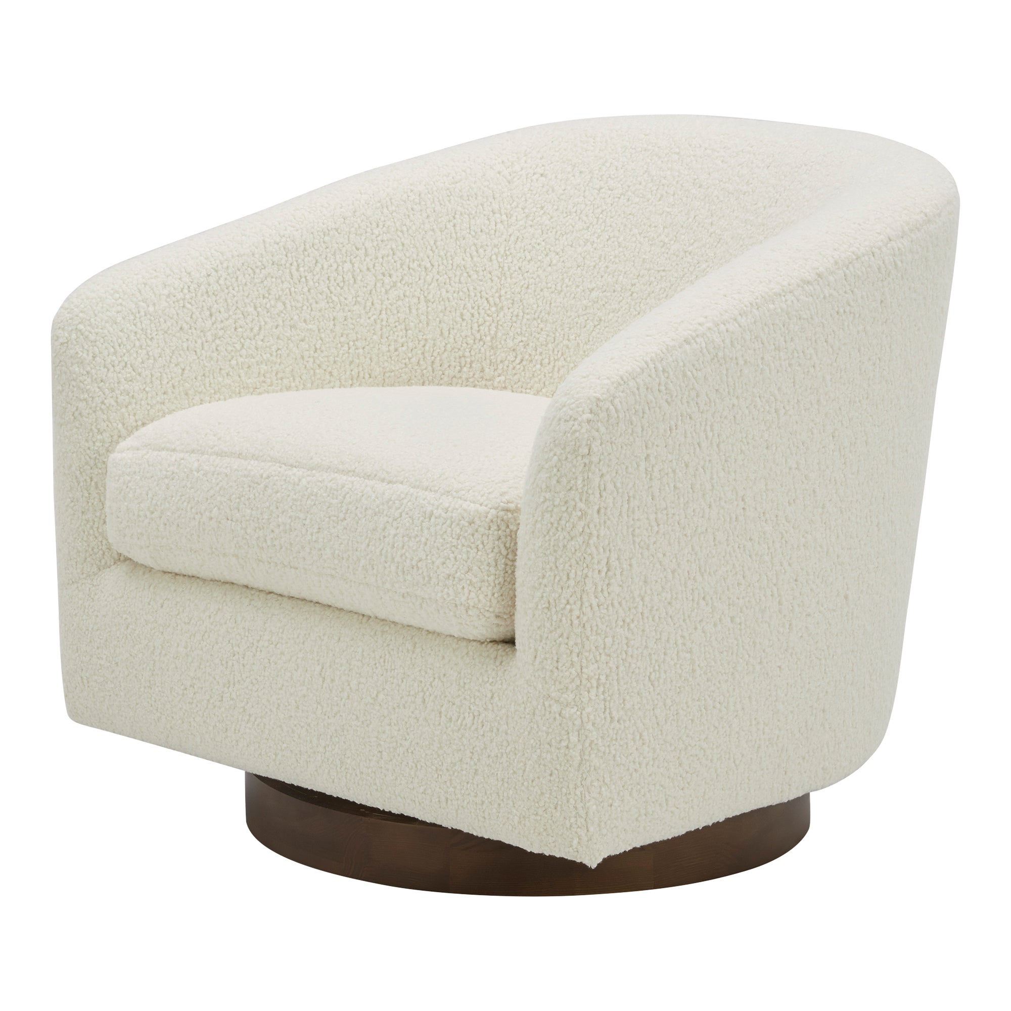 Oscy Swivel Chair Faux Shearling White