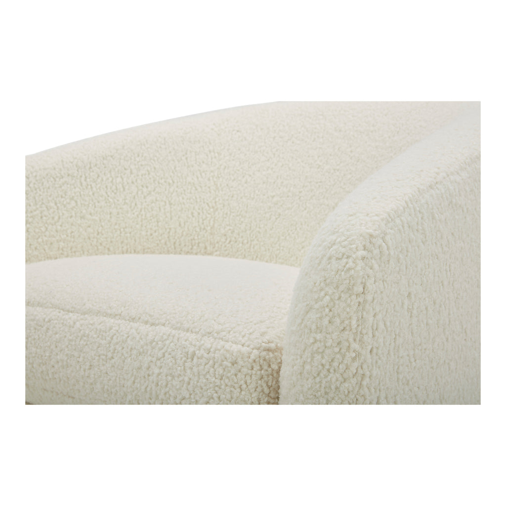 Oscy Swivel Chair Faux Shearling White