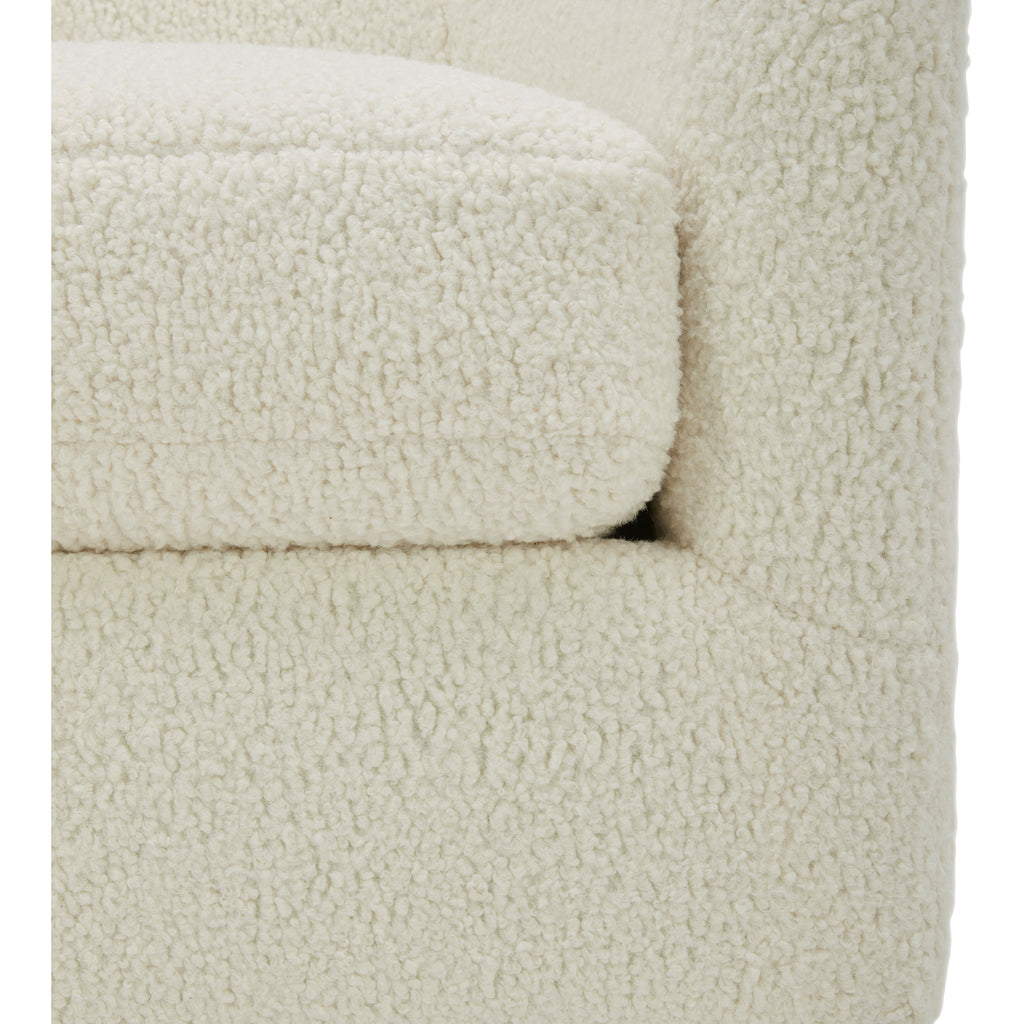Oscy Swivel Chair Faux Shearling White