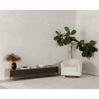 Oscy Swivel Chair Faux Shearling White