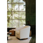 Oscy Swivel Chair Faux Shearling White