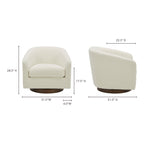 Oscy Swivel Chair Faux Shearling White