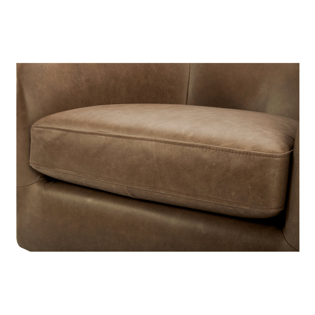 Oscy Leather Swivel Chair Tan – Model Home Accents