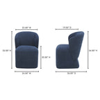 Larson Rolling Dining Chair Navy Blue