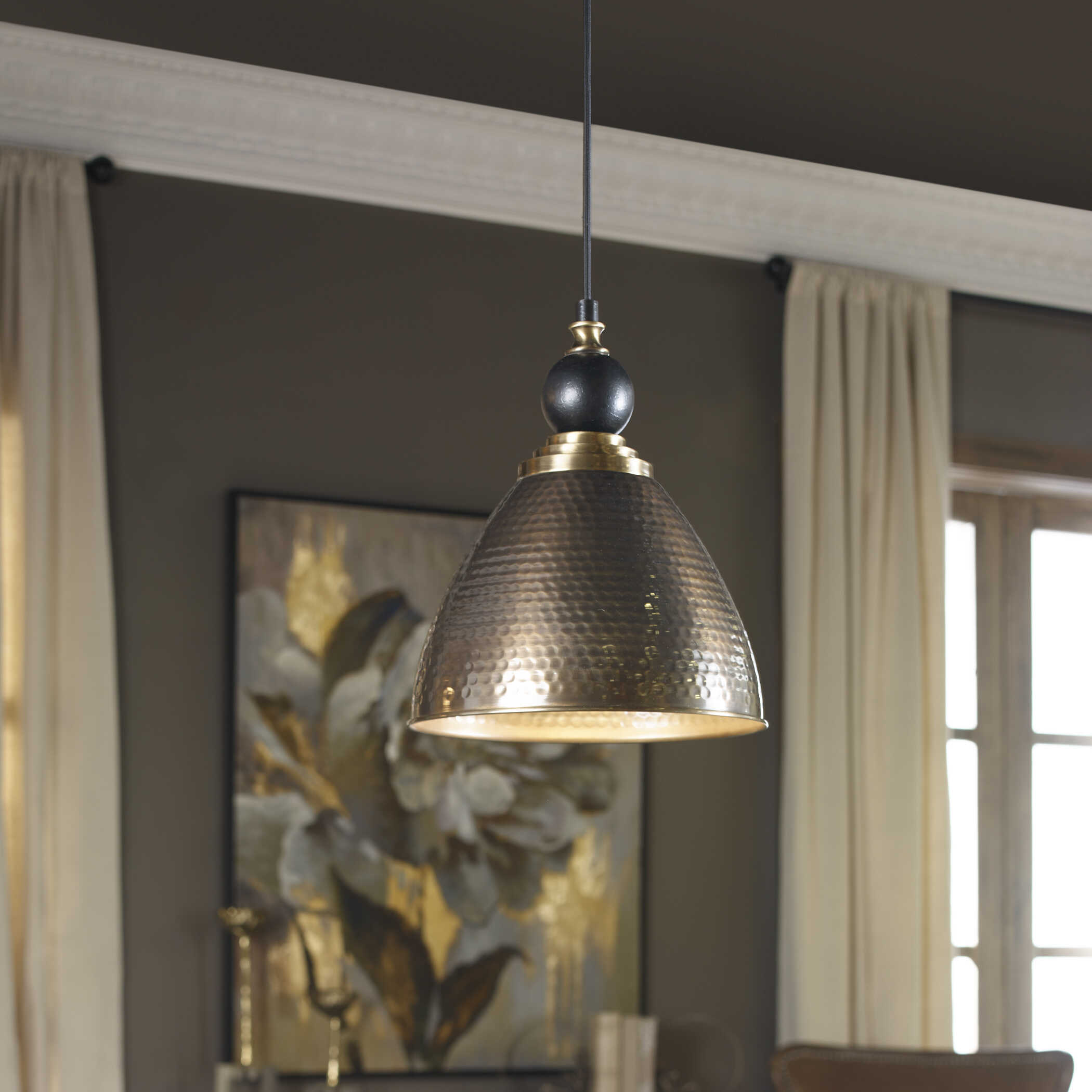 Adastra 1 Light Antique Brass Pendant