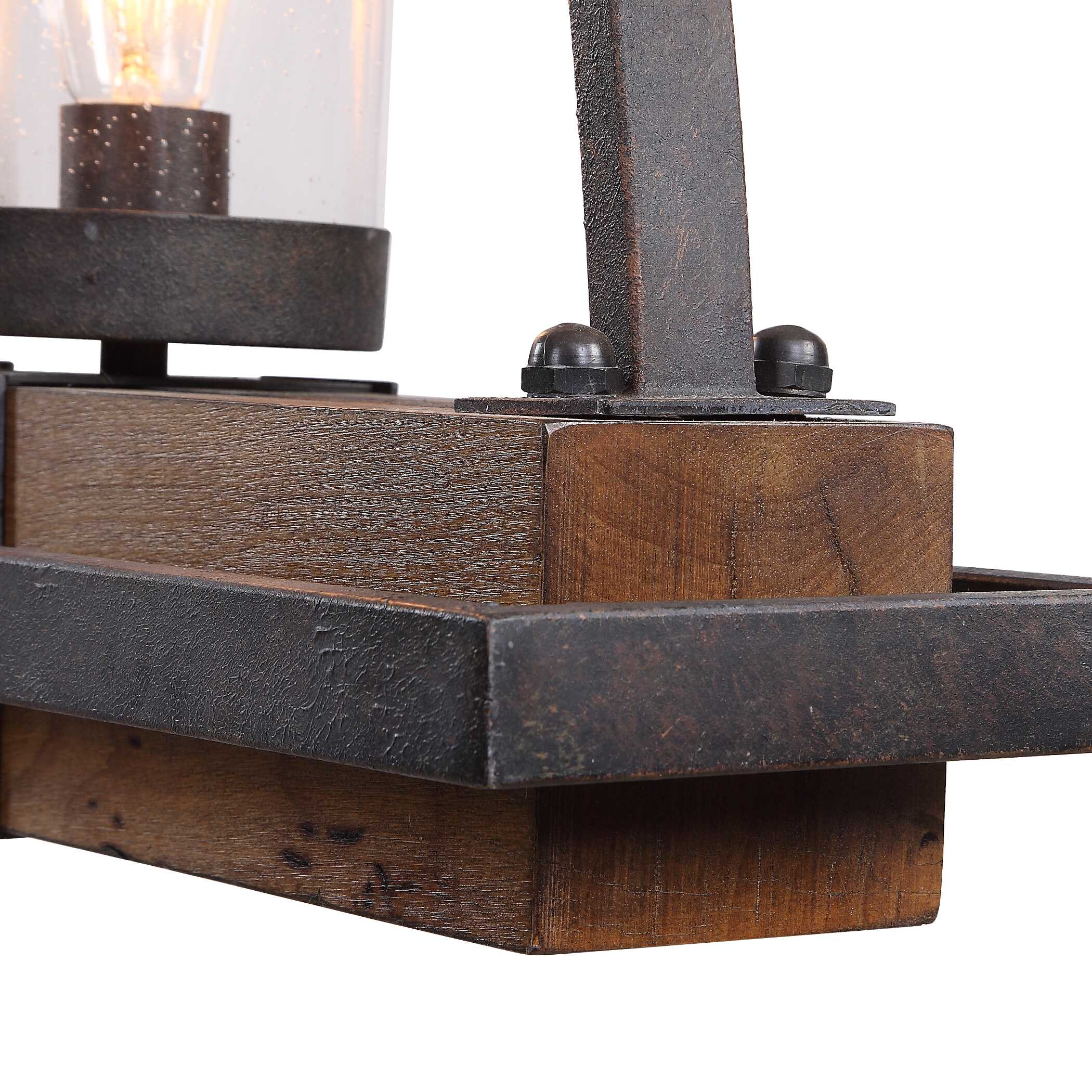 Atwood 5 Light Rustic Linear Chandelier