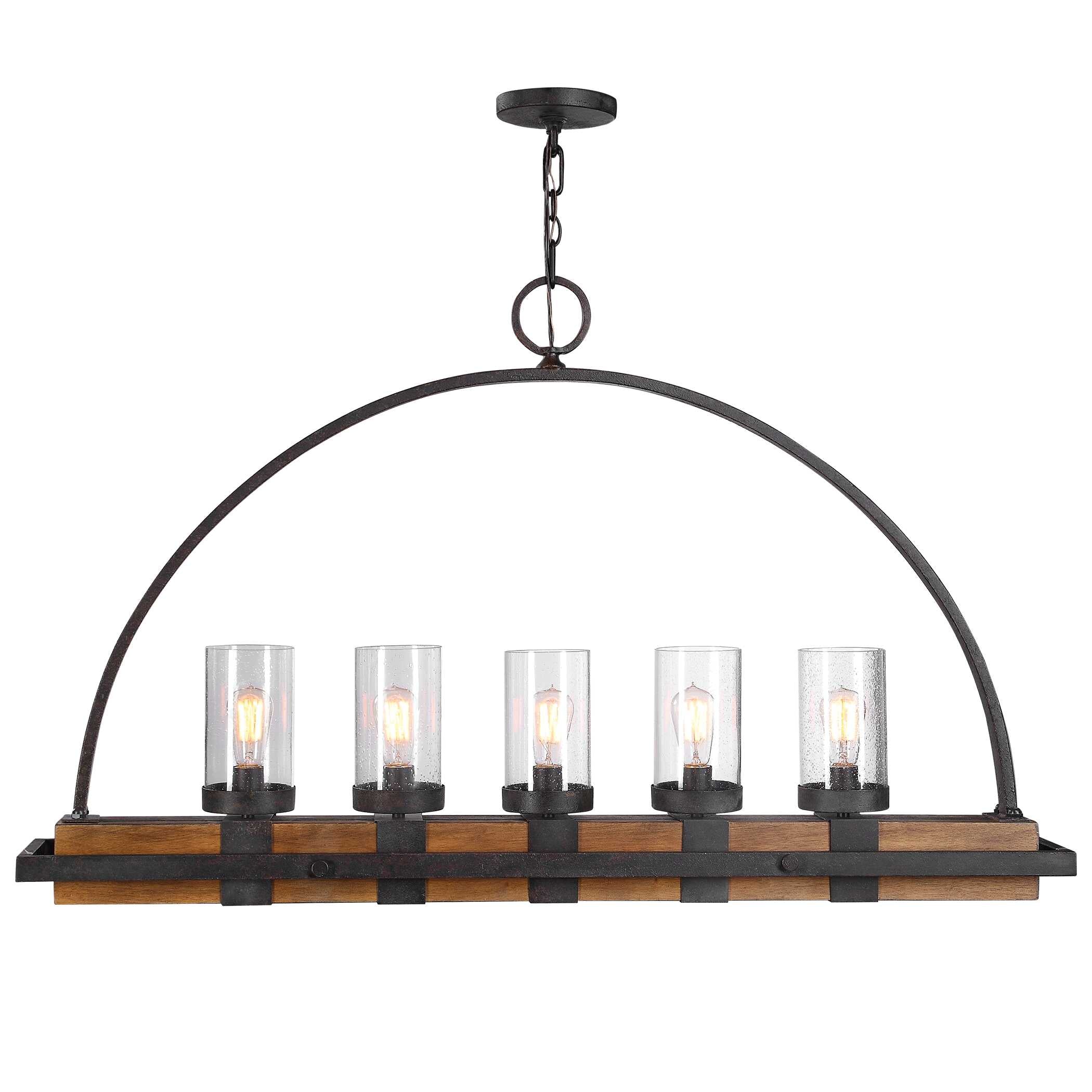 Atwood 5 Light Rustic Linear Chandelier