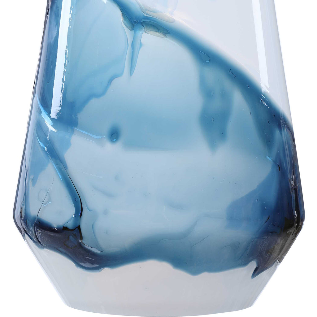 Windswept Blue & White 1 Light Mini Pendant