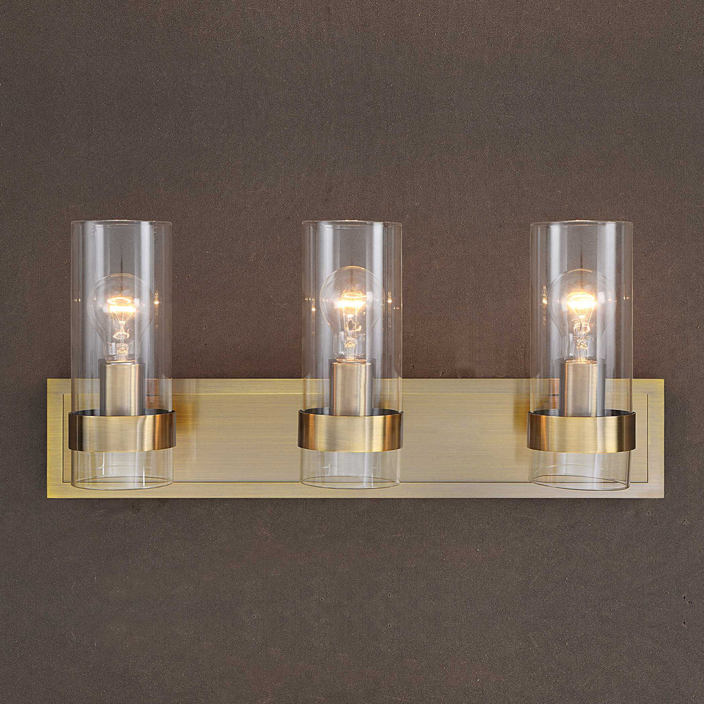 Cardiff Antique Brass 3 Light Vanity