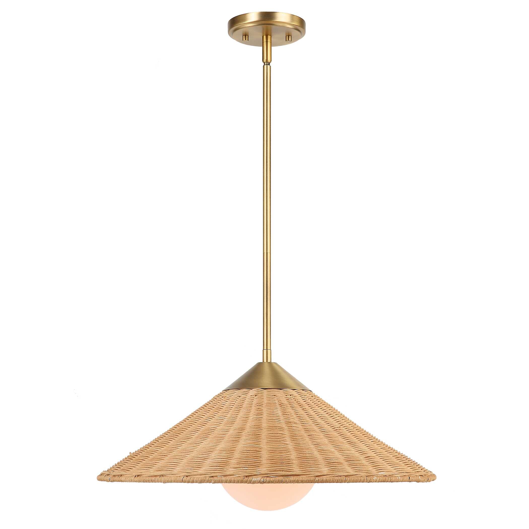 Phuvinh 1 Light Rattan Shade Pendant