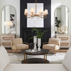 Lassen 8 Light Brass Chandelier