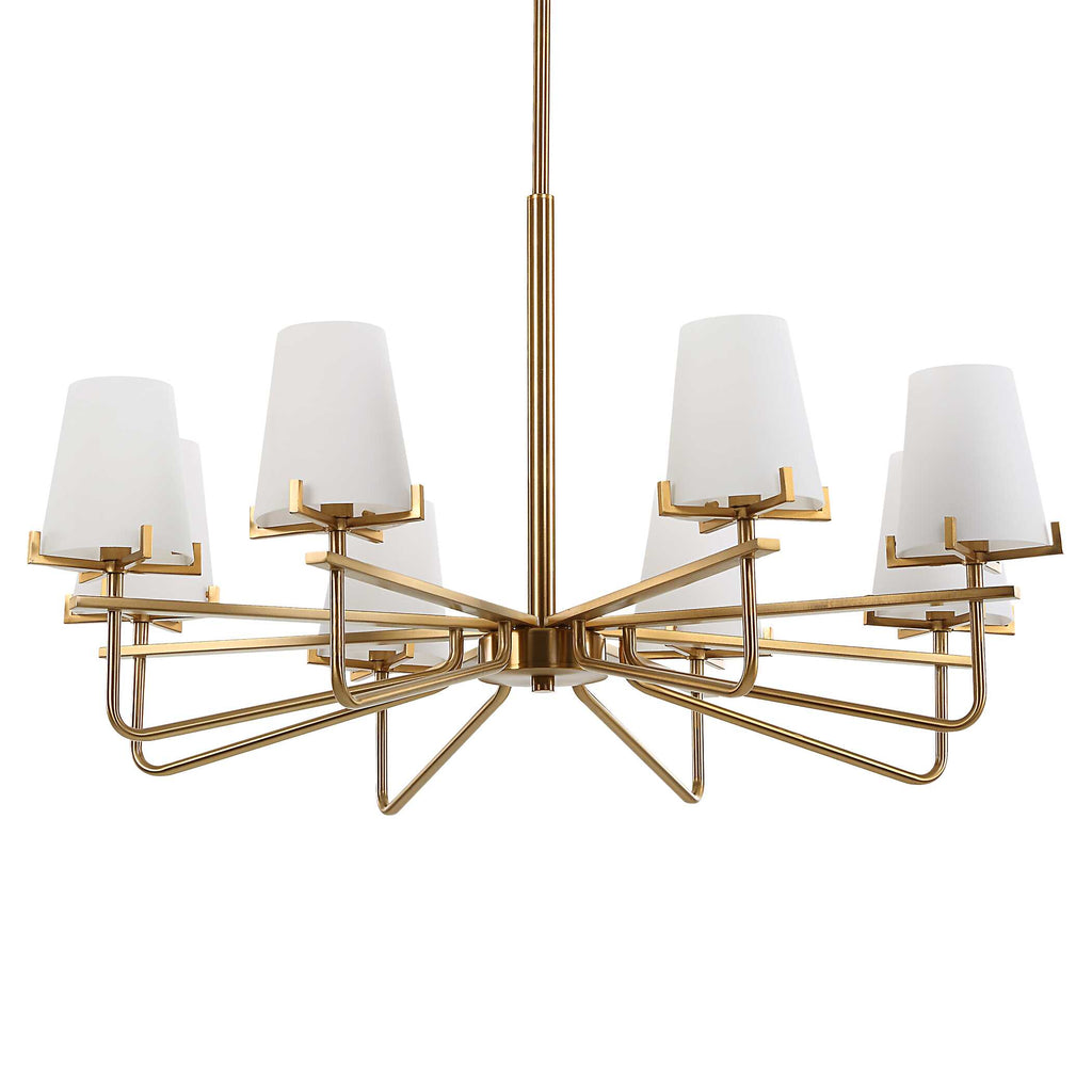 Lassen 8 Light Brass Chandelier