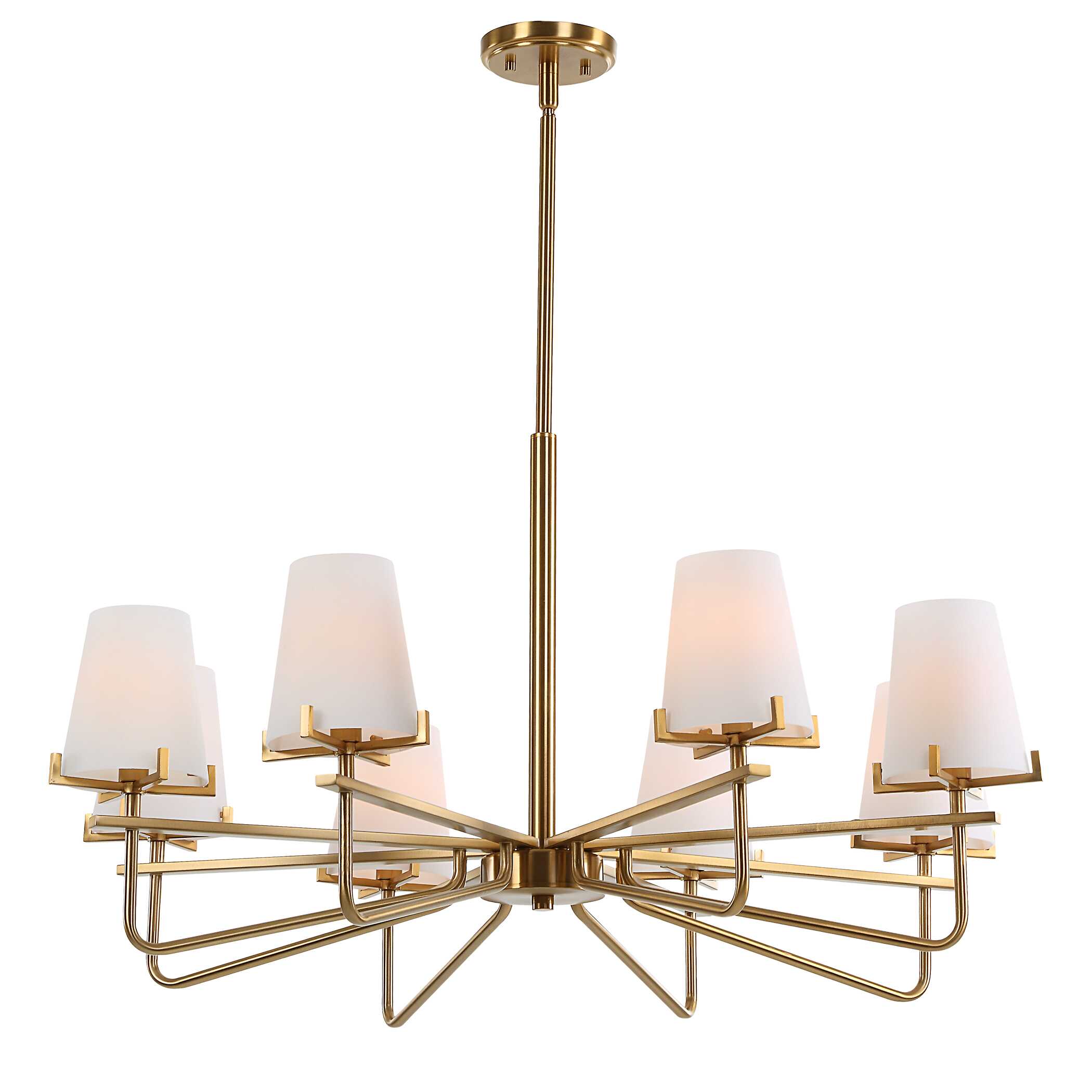 Lassen 8 Light Brass Chandelier