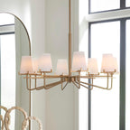 Lassen 8 Light Brass Chandelier