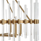 Crystal Stick 8 Light Brass Chandelier