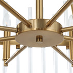 Crystal Stick 8 Light Brass Chandelier