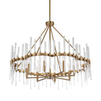 Crystal Stick 8 Light Brass Chandelier