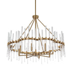 Crystal Stick 8 Light Brass Chandelier
