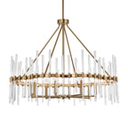 Crystal Stick 8 Light Brass Chandelier