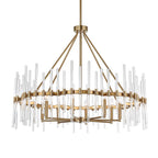 Crystal Stick 8 Light Brass Chandelier