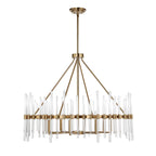 Crystal Stick 8 Light Brass Chandelier