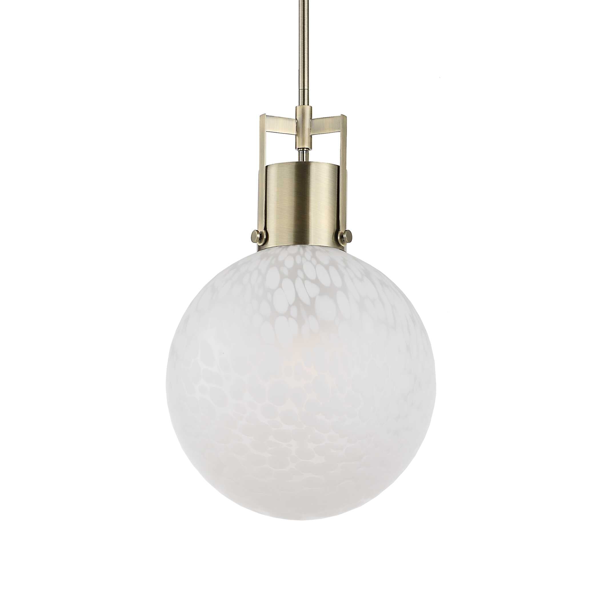 Huch 1 Light White Glass Pendant