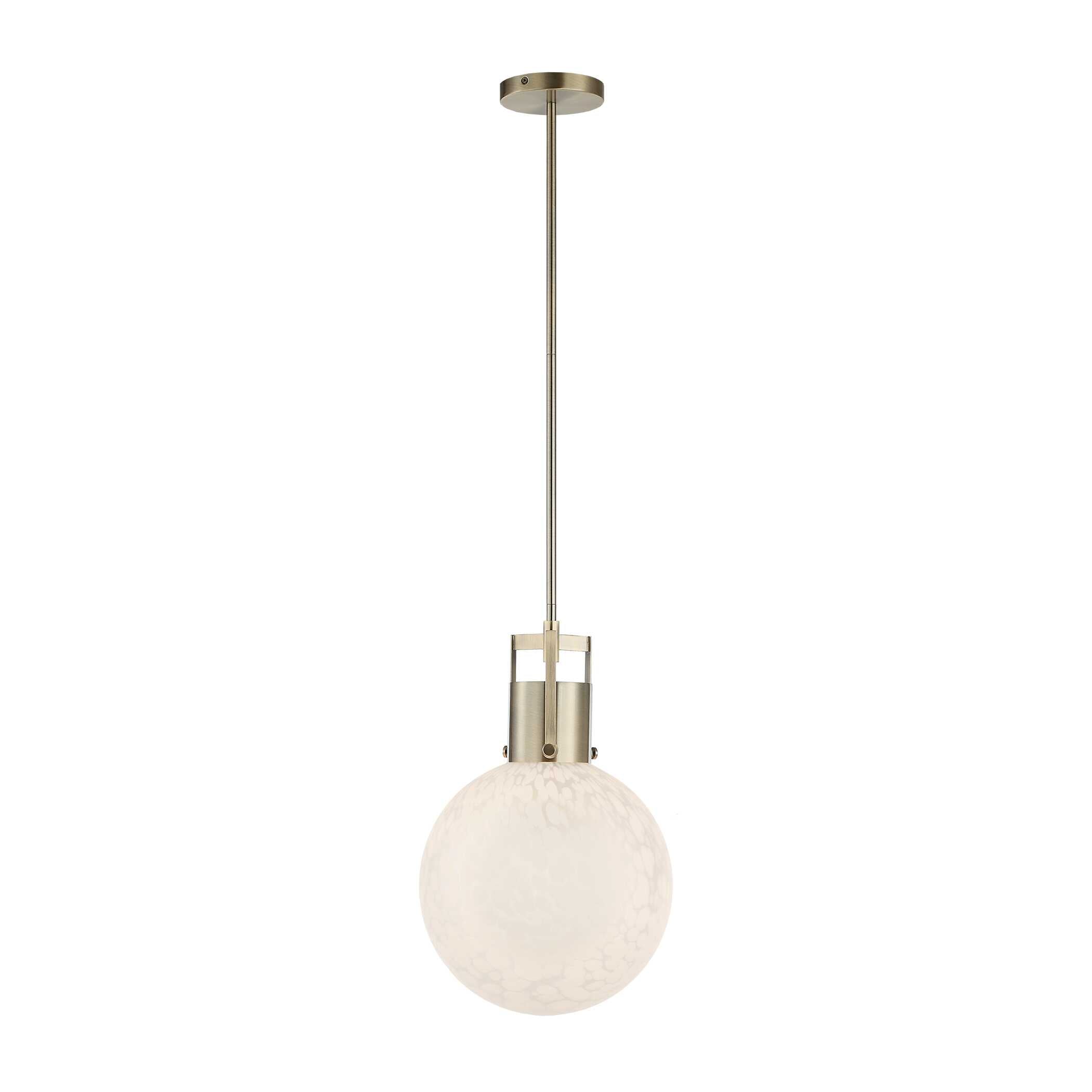Huch 1 Light White Glass Pendant