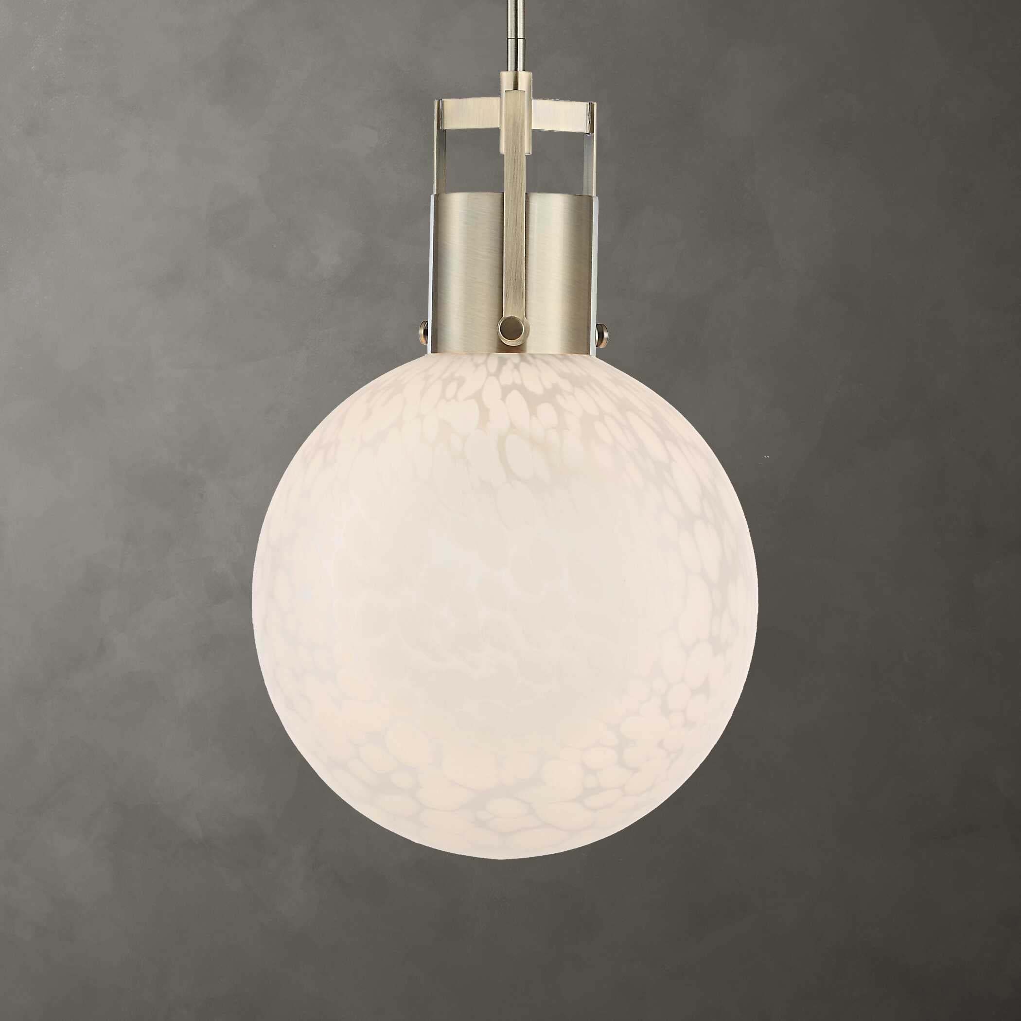 Huch 1 Light White Glass Pendant