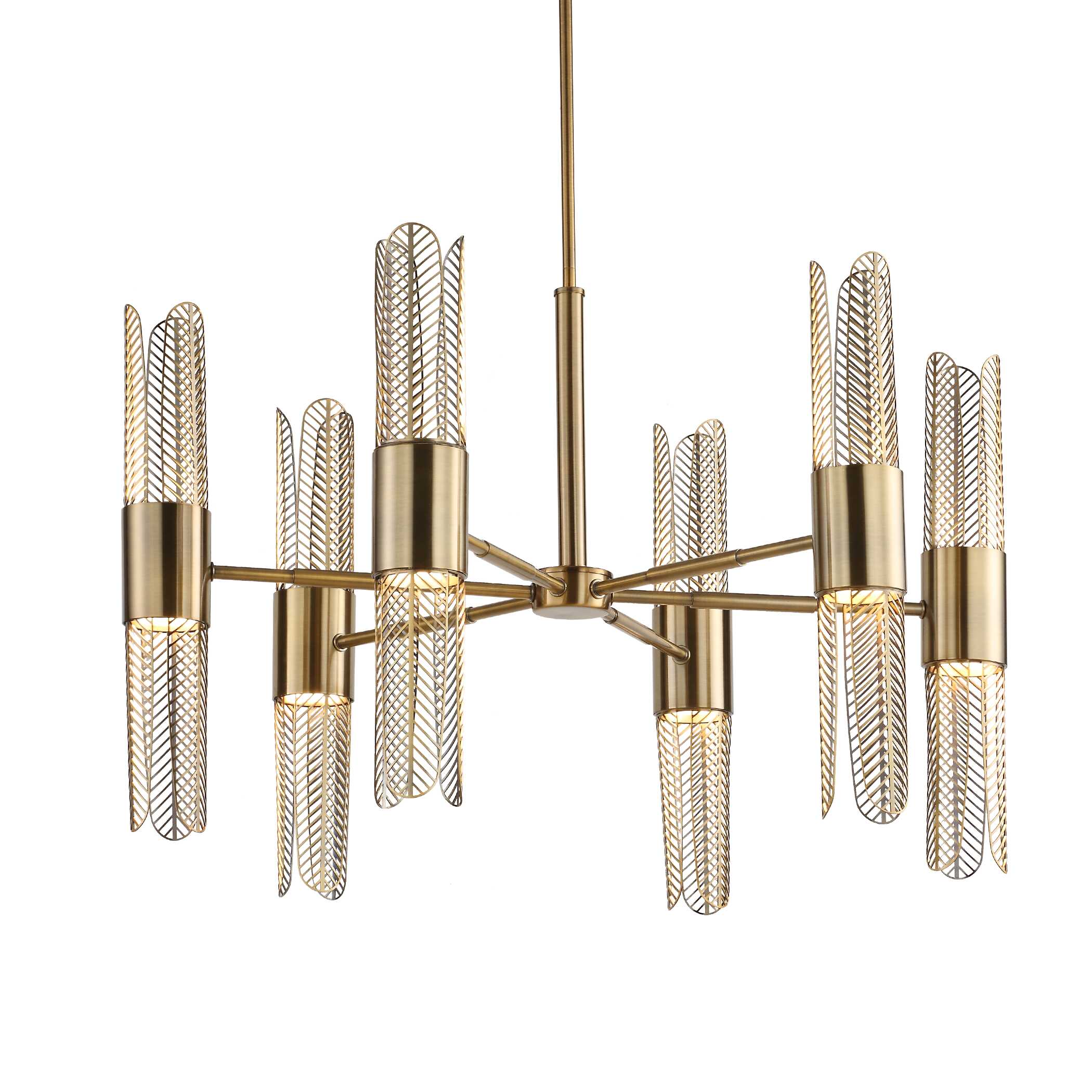 Cret 12 Light Brass Chandelier