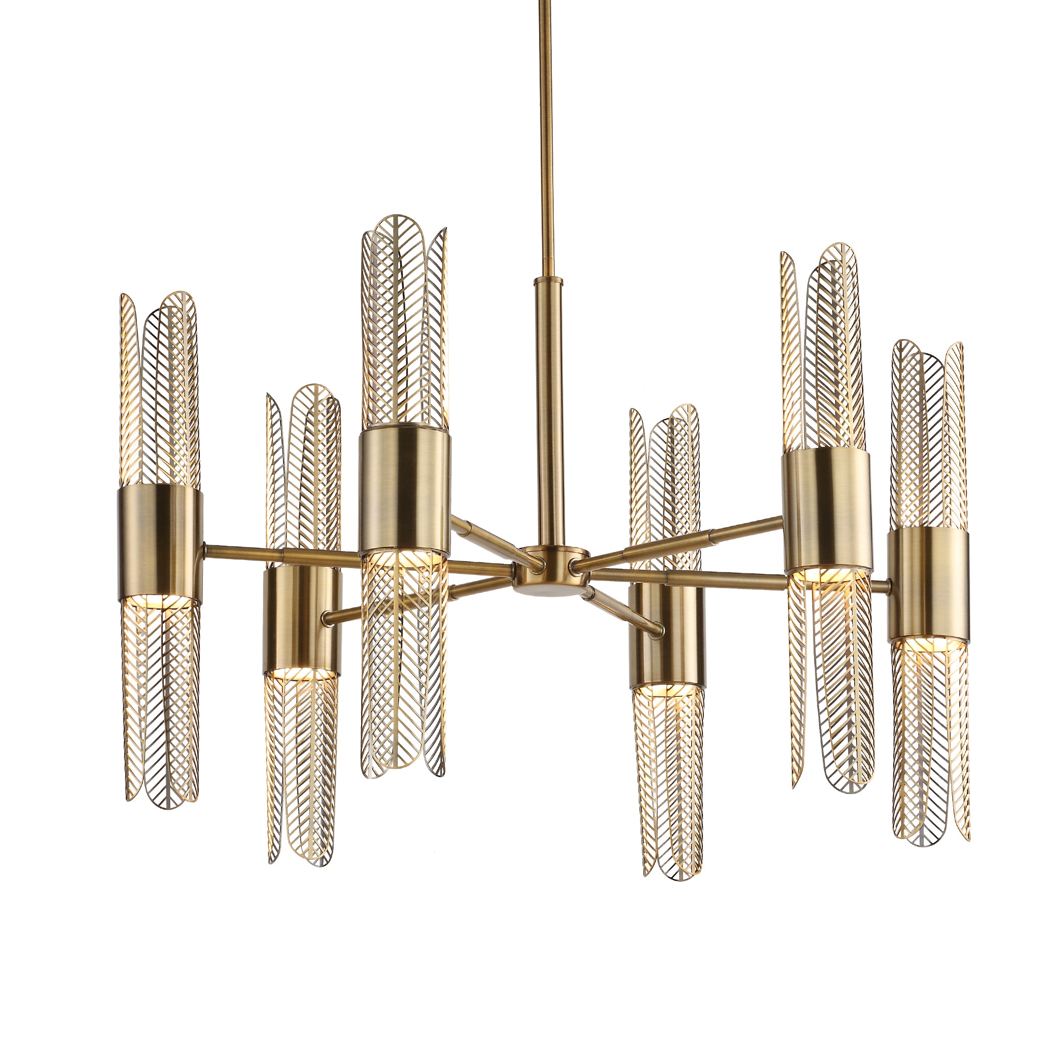 Cret 12 Light Brass Chandelier