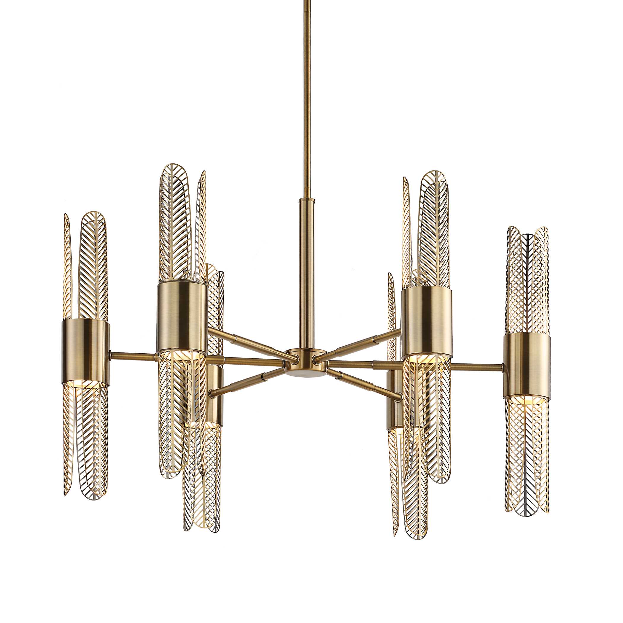 Cret 12 Light Brass Chandelier