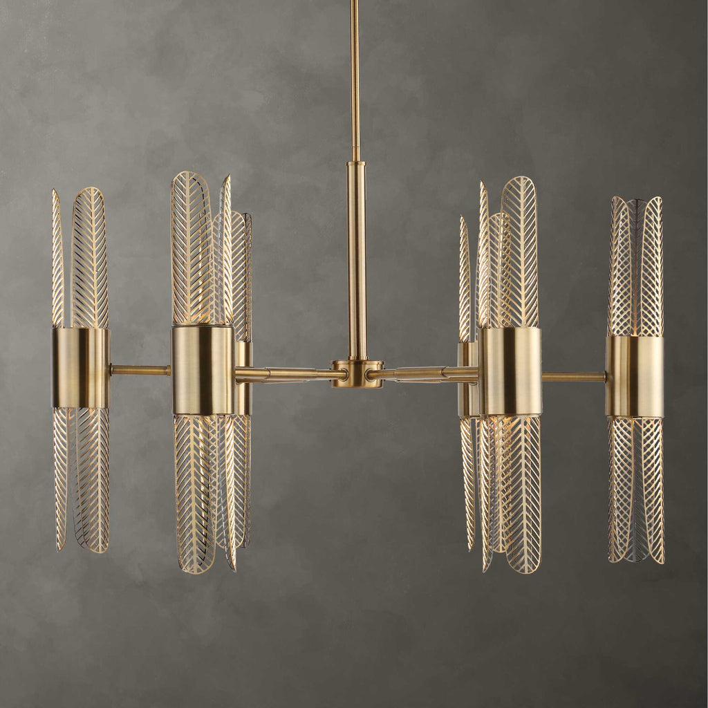 Cret 12 Light Brass Chandelier