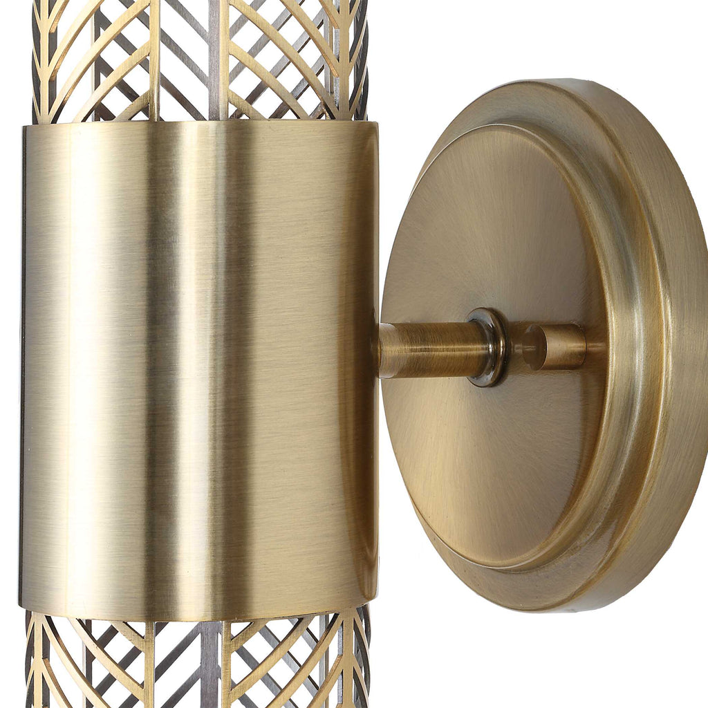 Cret 2 Light LED Brass Sconce