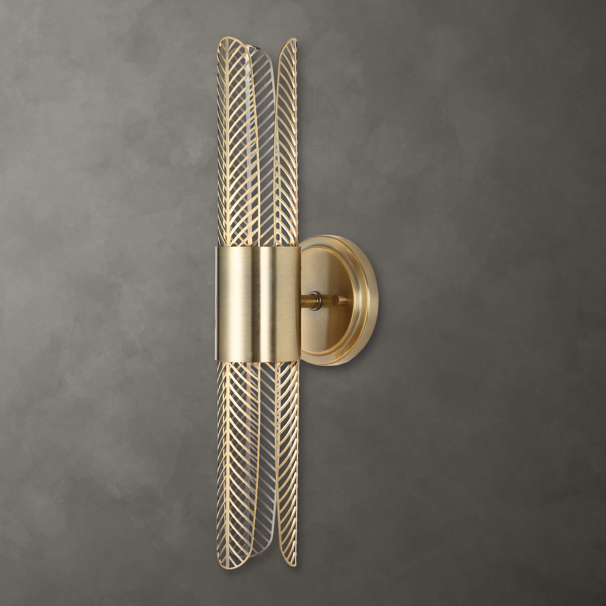 Cret 2 Light LED Brass Sconce