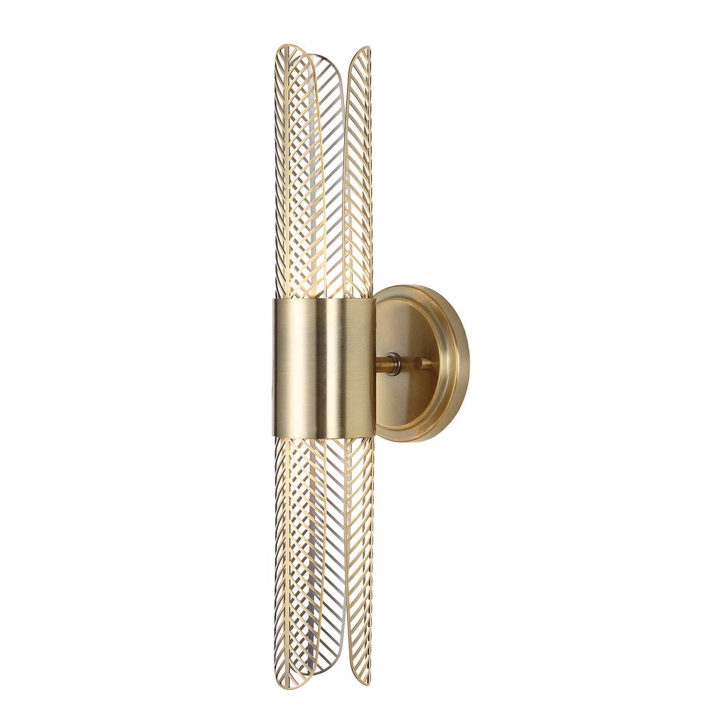 Cret 2 Light LED Brass Sconce