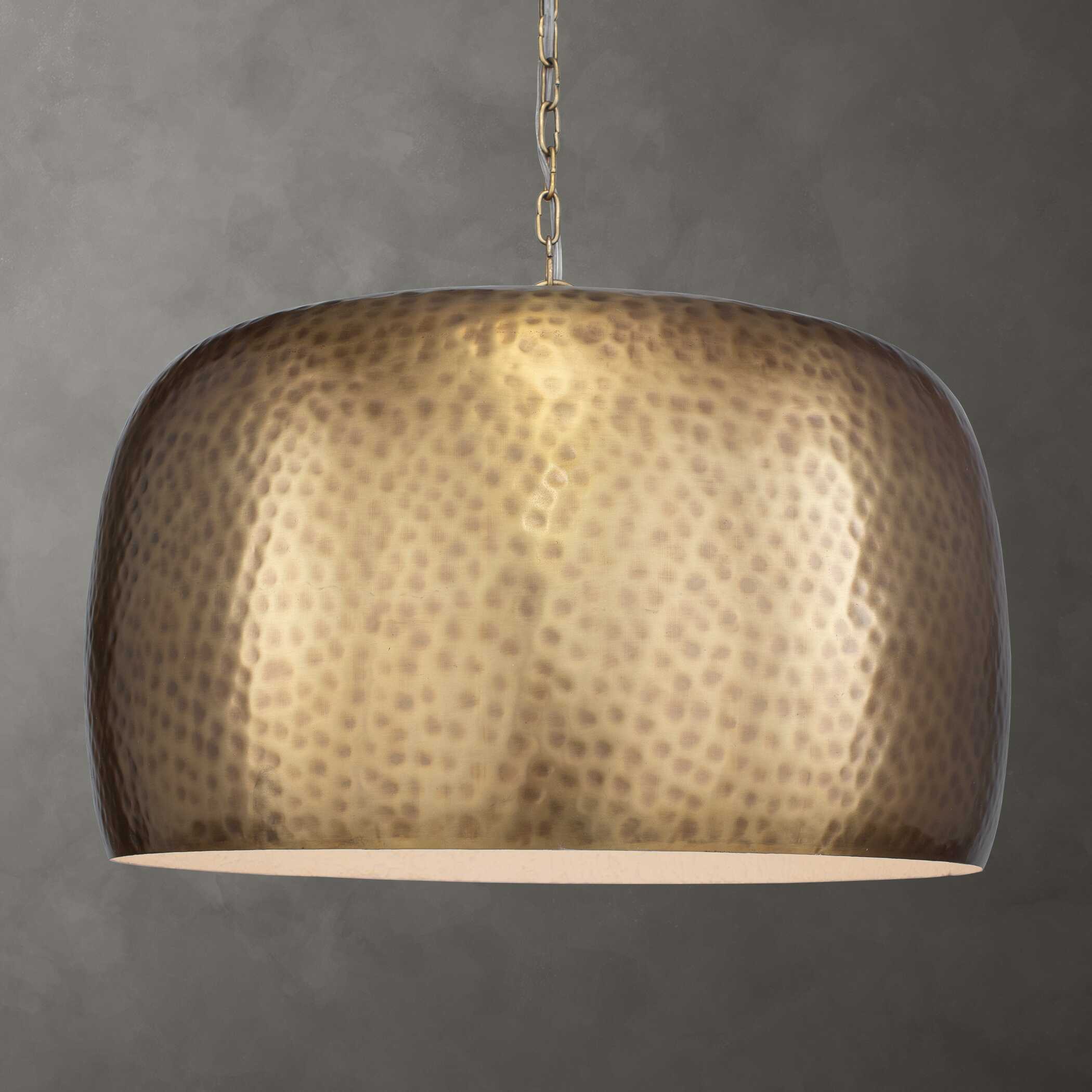 Lemont Hammered Brass 1 Light Pendant