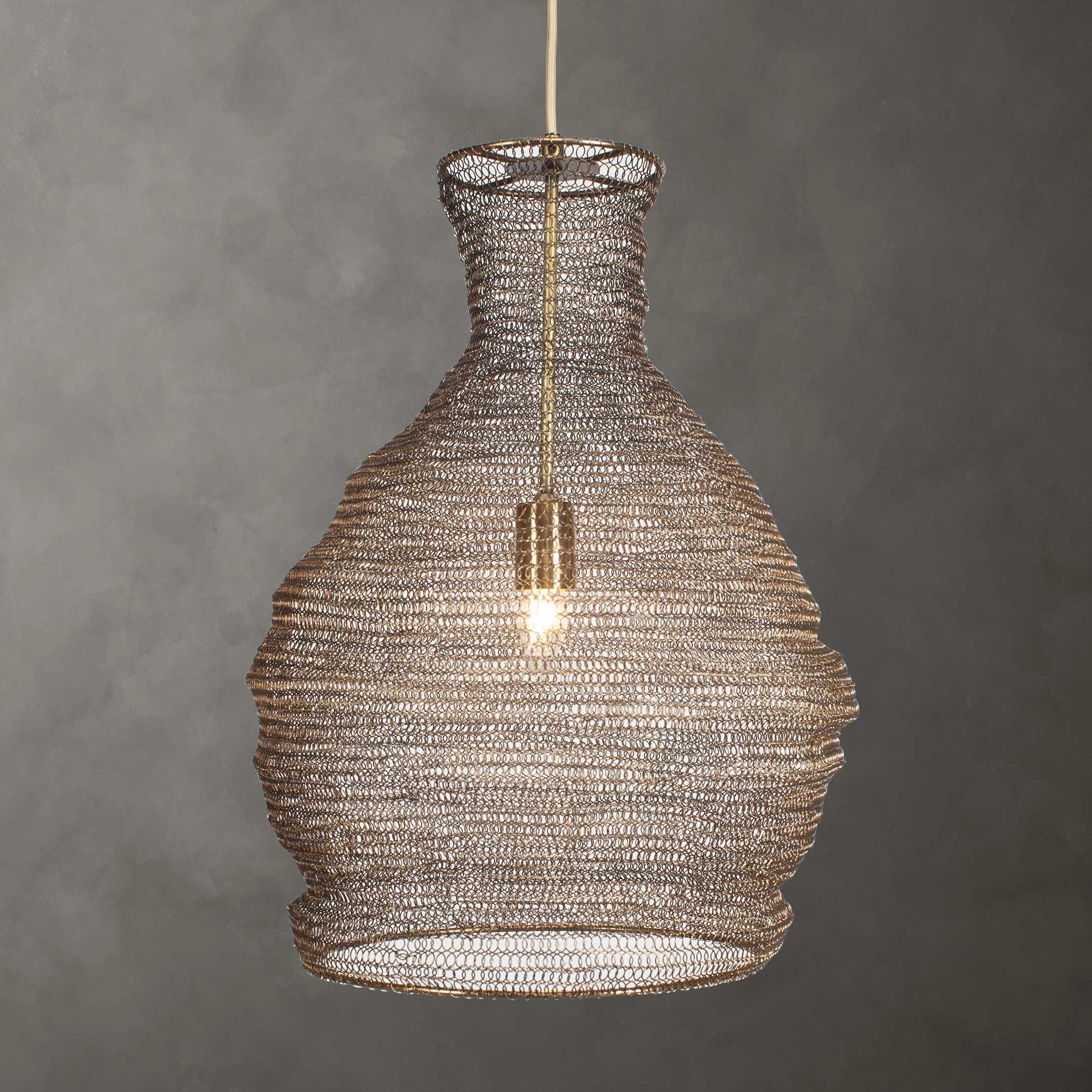 Murmur Woven Brass 1 Light Pendant
