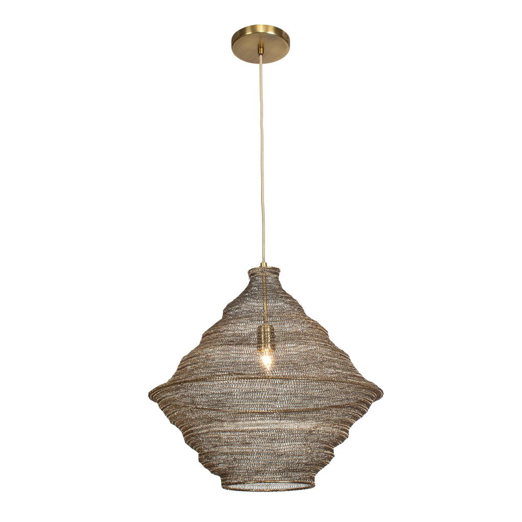Sigh Woven Brass 1 Light Pendant