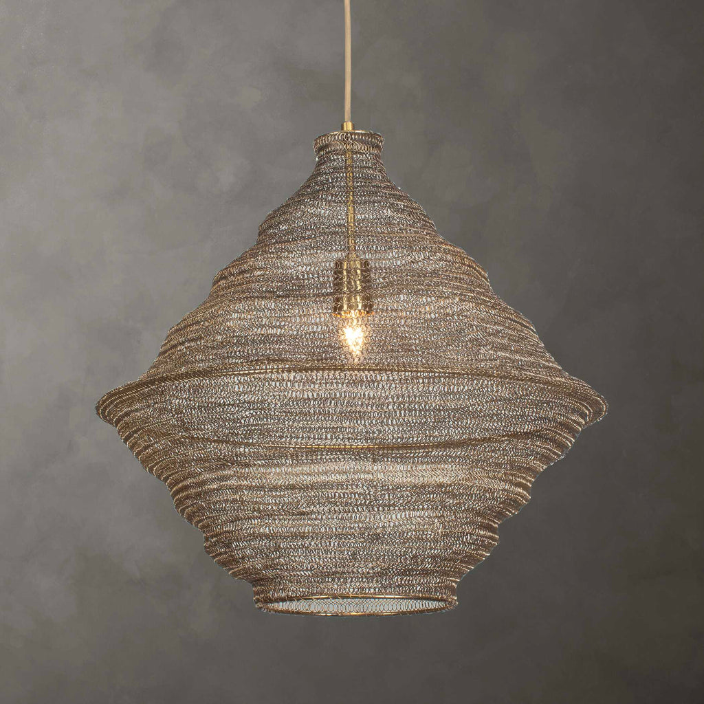 Sigh Woven Brass 1 Light Pendant