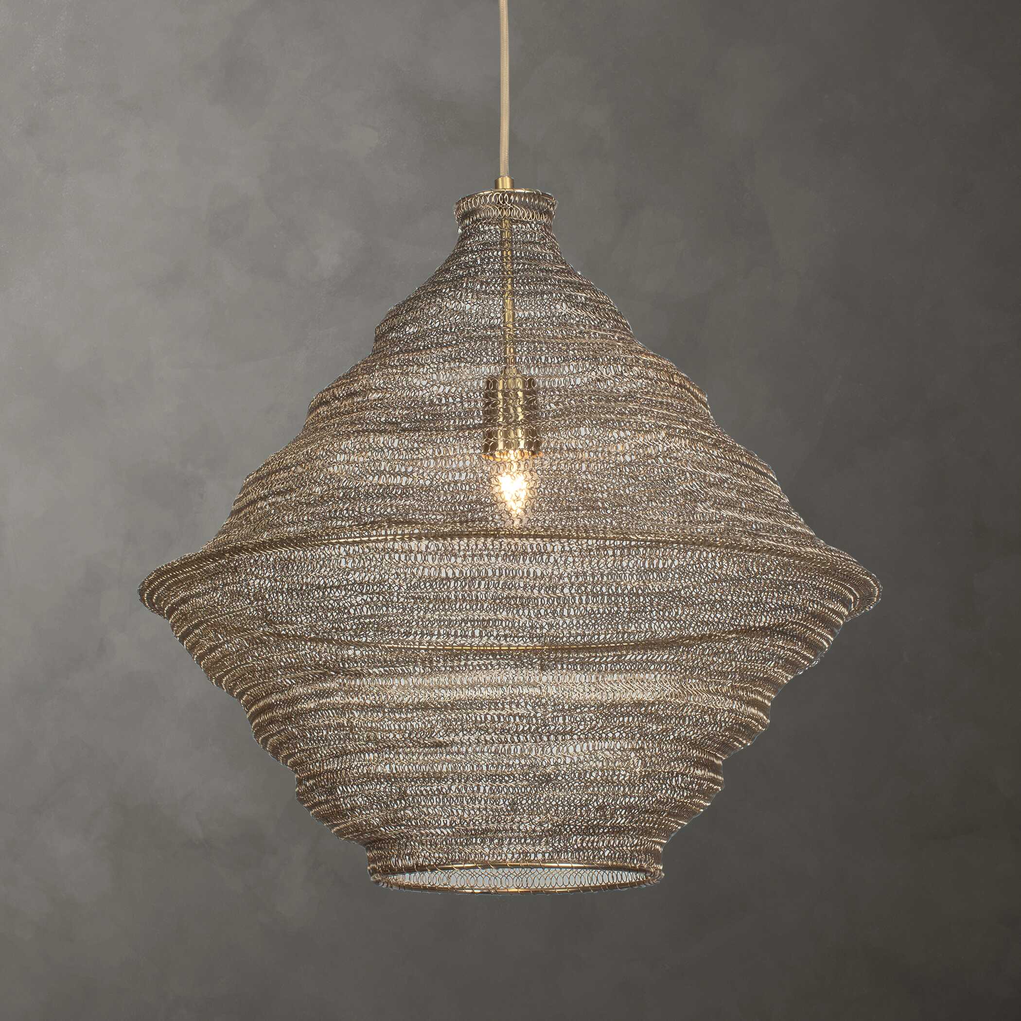 Sigh Woven Brass 1 Light Pendant