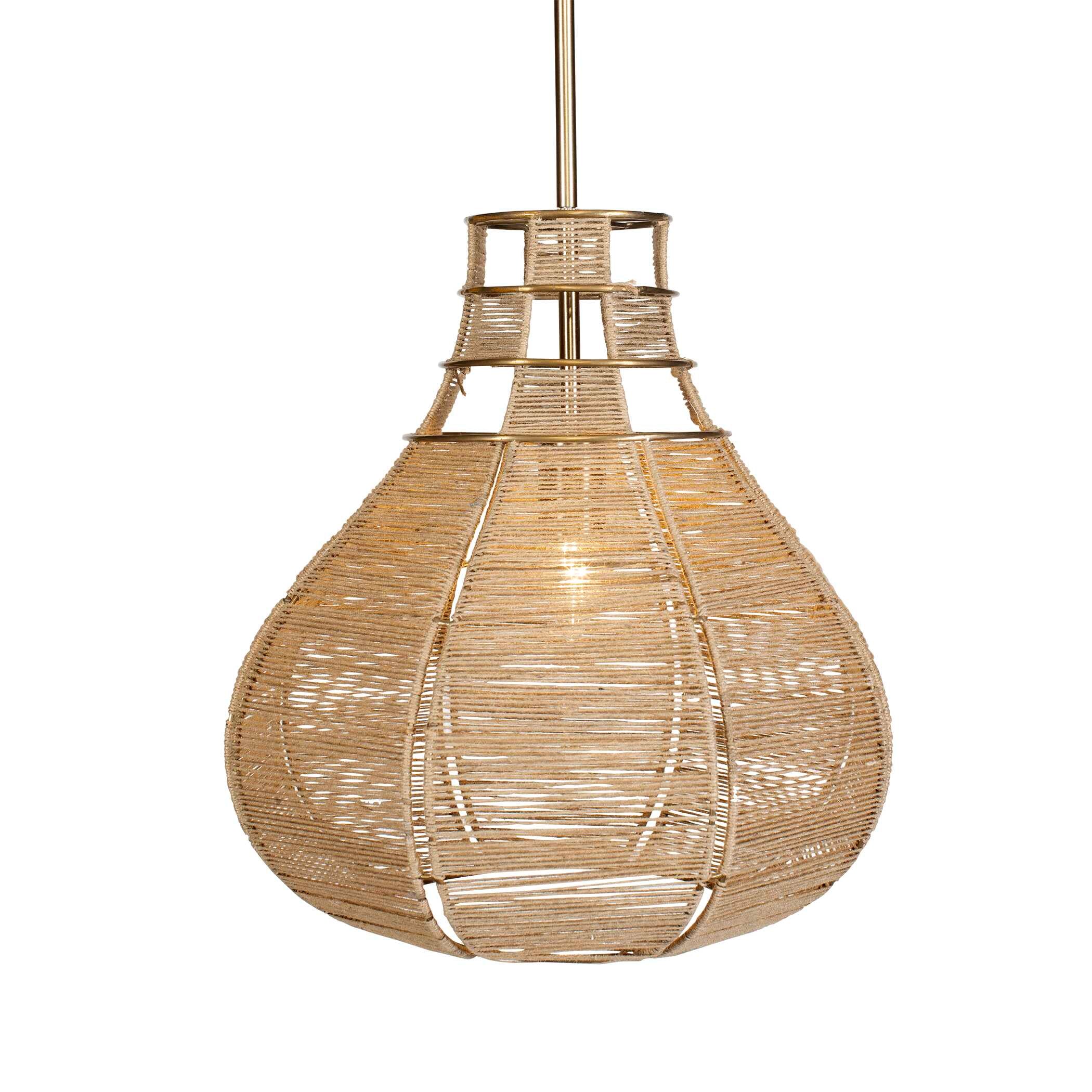 Hestia 1 Light Natural Rope Pendant