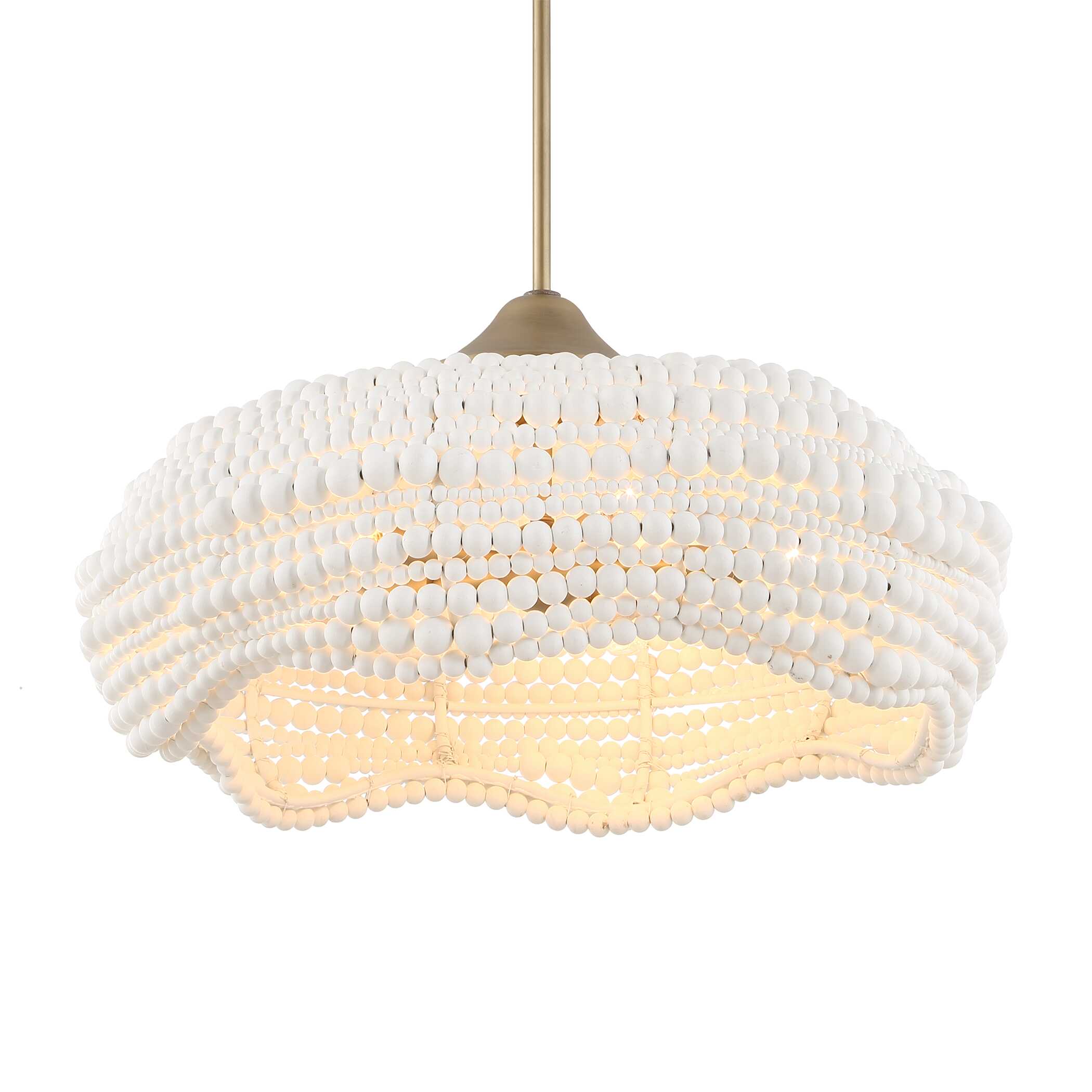 Biddeford 5 Light White Beaded Pendant