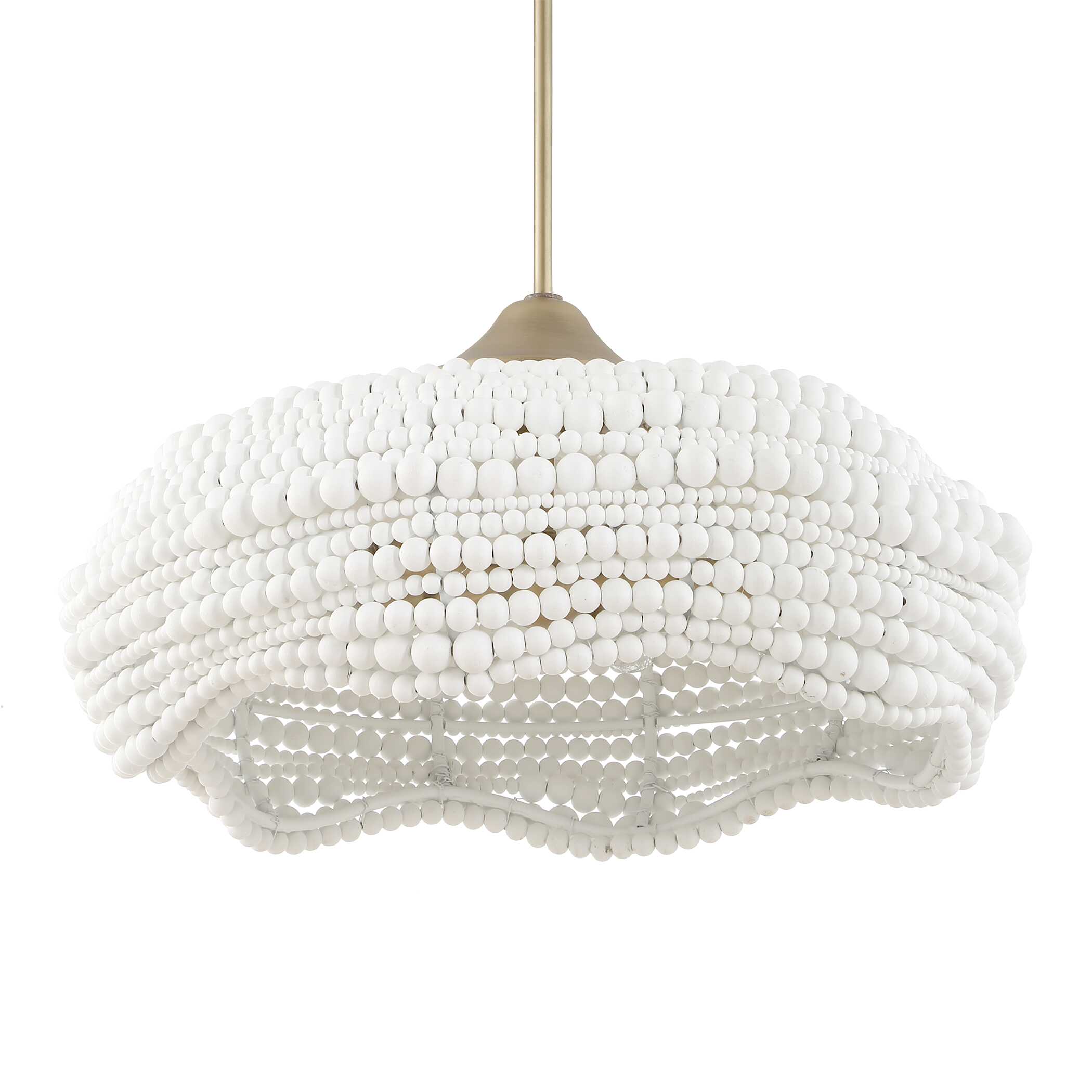 Biddeford 5 Light White Beaded Pendant
